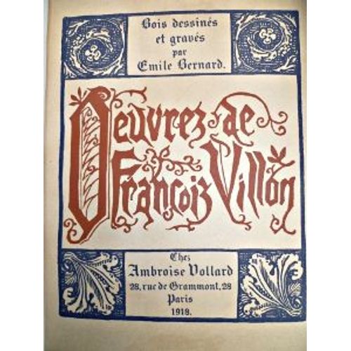 Oeuvres De Maistre Franois Villon   de Villon Franois