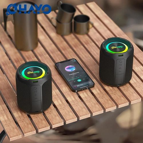 Ohayo haut-parleur Bluetooth, haut-parleur Portable tanche IPX7 Bluetooth sans fil fort avec double bobine vocale, basses profondes, 40 W 360  Son Black