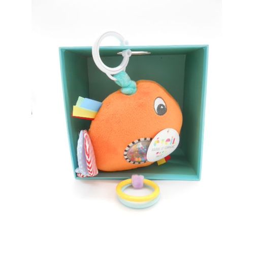 Oiseau Vibrato Jeu D'eveil Dc3012 Collection Magic Dc 3012 Orange Raye Vert Jaune Rouge Bleu Doudou Et Compagnie Grelot Suspendu Multi Activits Hochet, Papier Craquant Multicolore