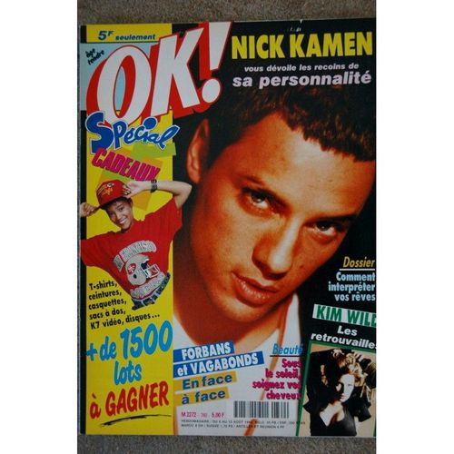 Ok ! ge Tendre 760 Aout 1990 Cover Nick Kamen Kim Wilde Forbans Vagabonds Vanessa Paradis Madonna