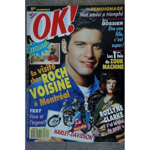 Ok ! ge Tendre 790 Mars 1991 Roch Voisine Zouk Machine Lio Tonton David Rozlyne Clarke Mode Harley-Davidson