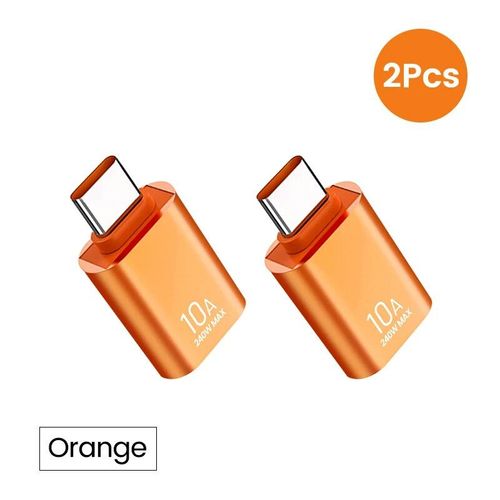Olpg-Adaptateur Usb A Vers Usb C Otg,Convertisseur Usb 3.0 Pour Xiaomi 12 Macple,Connecteur Usb Vers Type C Otg,10a - Type 2pcs Orange