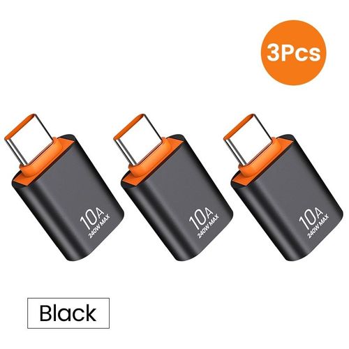 Olpg-Adaptateur Usb A Vers Usb C Otg,Convertisseur Usb 3.0 Pour Xiaomi 12 Macple,Connecteur Usb Vers Type C Otg,10a - Type 3pcs Black #B