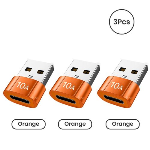 Olpg-Adaptateur Usb A Vers Usb C Otg,Convertisseur Usb 3.0 Pour Xiaomi 12 Macple,Connecteur Usb Vers Type C Otg,10a - Type 3pcs Orange #A