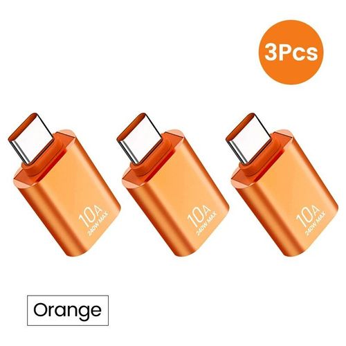 Olpg-Adaptateur Usb A Vers Usb C Otg,Convertisseur Usb 3.0 Pour Xiaomi 12 Macple,Connecteur Usb Vers Type C Otg,10a - Type 3pcs Orange #B