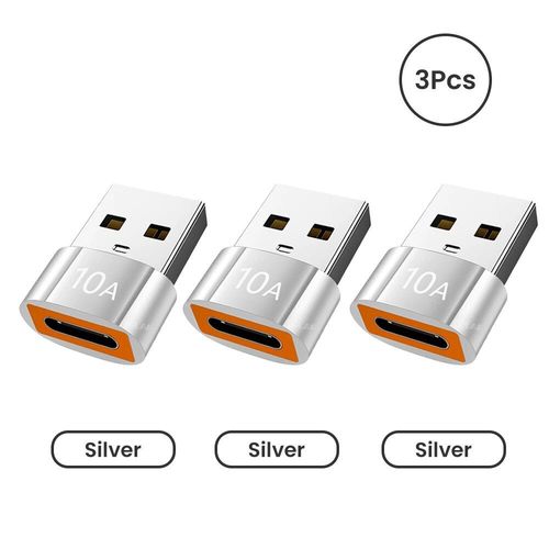 Olpg-Adaptateur Usb A Vers Usb C Otg,Convertisseur Usb 3.0 Pour Xiaomi 12 Macple,Connecteur Usb Vers Type C Otg,10a - Type 3pcs Silver