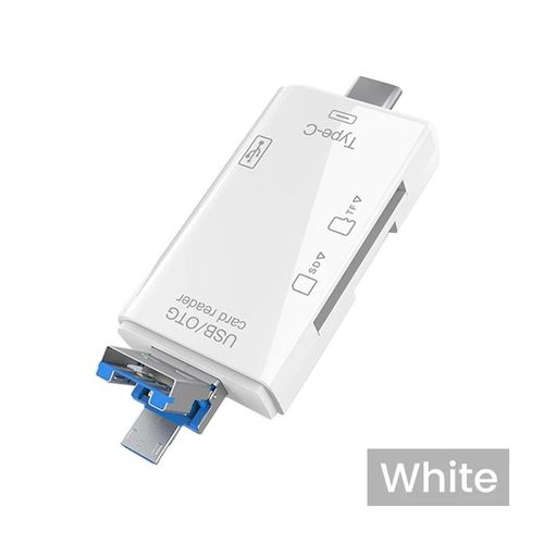 Olpg-Lecteur De Carte Micro Sd Otg Type C,Adaptateur 6 En 1 Usb 3.0 Tf,Lecteur Flash - Type 6 In 1 2.0 White