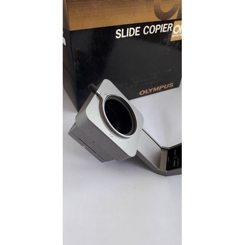 OLYMPUS OM slide copier attachment complet/dupli-dia +support OM SYSTEM
