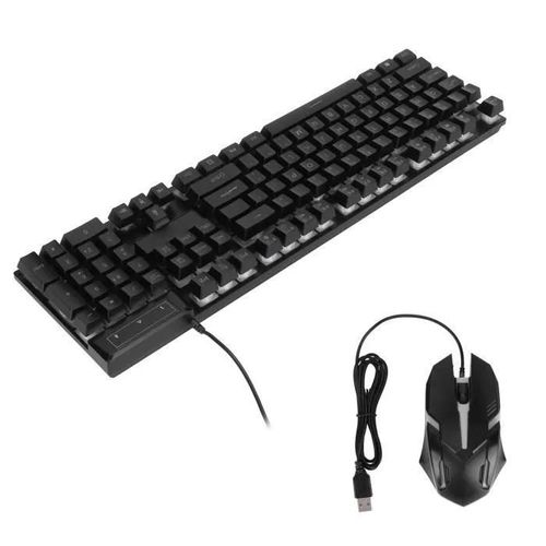 OMABETA Combo clavier et souris de jeu Ensemble clavier et souris de informatique d\ordinateur costume noir transparent d500 word