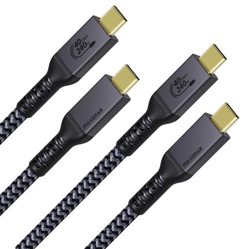 Onar Cble Usb4 Certifi Avec Cble Thunderbolt 4,Cble De Charge 240W Cble De Donnes 40Gbps,8K@60Hz 4K120Hz Hdr,Pd3.1,Cble Usb C Vers Usb C,Pour Macbook,Ssd,Moniteur,Laptop,Hub,1M,2 Paqu[X2808]