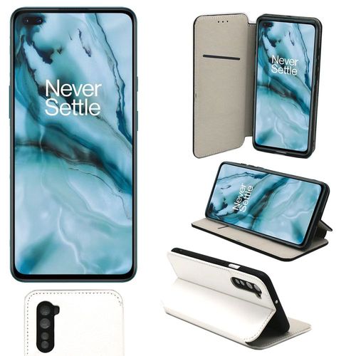 Oneplus Nord 5g Etui Protection Portefeuille Blanc  Rabat Avec Porte Cartes - Housse One Plus Nord 5g Folio Blanche Coque Silicone Antichoc Smartphone - Accessoires Pochette Case