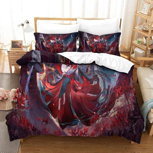 Onmyoji Ensemble Housse De Couett Imprim D Et Taie D'oreiller ,Ultra Doux Microfibre HypoallergNique Ensemble Housse De Couette Avec Fermeture Cla