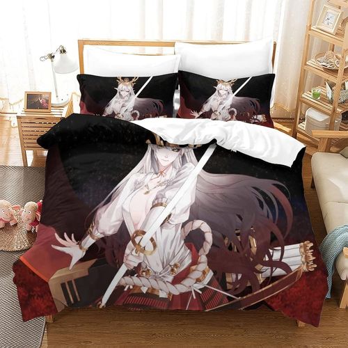 Onmyoji Ensemble Housse De Couett Imprim D Et Taie D'oreiller ,Ultra Doux Microfibre HypoallergNique Ensemble Housse De Couette Avec Fermeture Cla