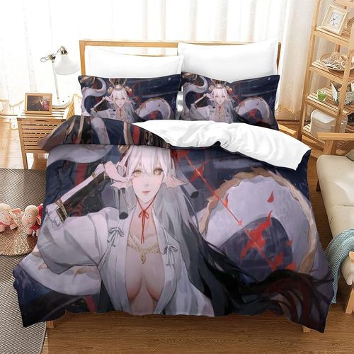 Onmyoji Ensemble Housse De Couett Imprim D Et Taie D'oreiller ,Ultra Doux Microfibre HypoallergNique Ensemble Housse De Couette Avec Fermeture Cla
