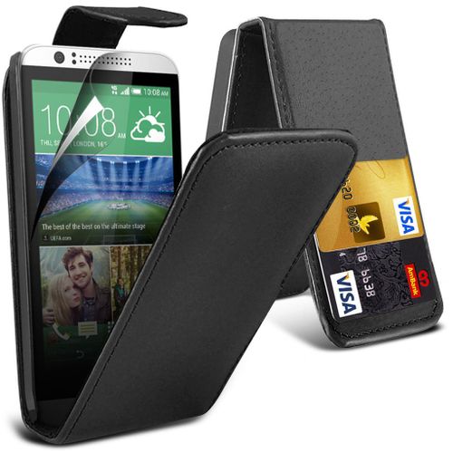 Onx3 Htc Desire 510 Leather Flip Case Cover Etui With Retractable Stylus Pen & Lcd Screen Protector Guard (Noir)