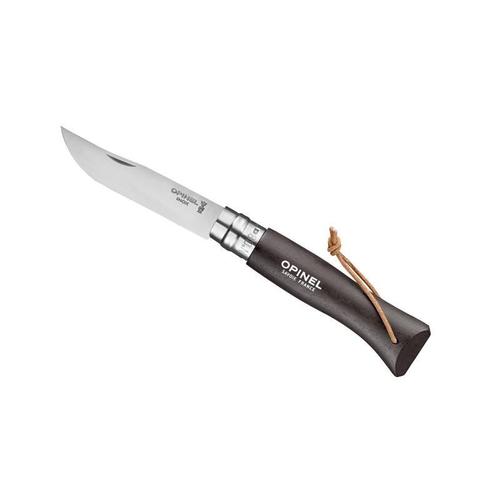 Opinel 8 Vri Noir Brun + Lien Baroudeur