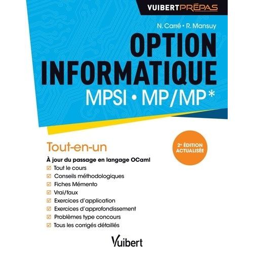 Option Informatique Mpsi-Mp/Mp* - Tout-En-Un   de Carr Nathaniel  Format Beau livre 