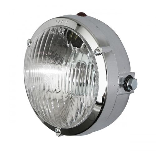 Optique Phare Avant Rond Tout Chrom Pour Mobylette Peugeot 103 125mm Neuf