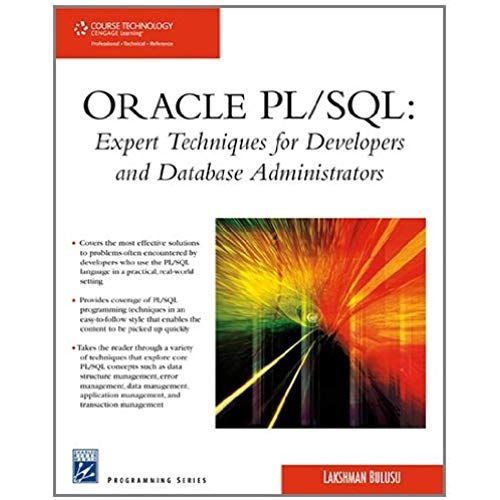 Oracle Pl/Sql: Expert Techniques For Developers And Database Administrators (Charles River Media Programming)   de bulusu lakshman  Format Broch 