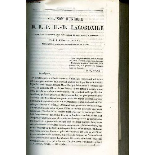 Oraison Funebre Du R.P.H.D. Lacordaire / Lettre De Monseigneur L'eveque D'orlans Demandant Une Quete Gnezrale Dans Toutes Les Pariosses De Son Diocese En Faveur Des Pauvres Ouvriers ...   de ABB BAYLE