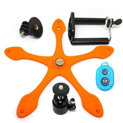 Orange - support de trpied Flexible + dclencheur pour iPhone 8, pour Gopro 7 6 5 yi 4k SJCAM Sj4000, accessoire de camra'action