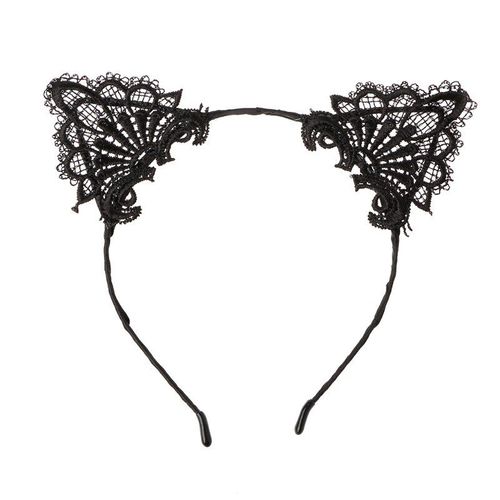 Oreilles De Chat Sexy Pour Femme-Lesbienne-Dentelle-Bandeau-Adulte-Jeux-Sm-Bondage Blanc Noir