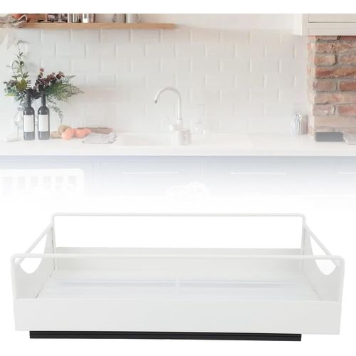 Organisateur D'armoire, tagres Coulissantes De Cuisine En Mtal, Organisateur De Tiroir  Plateau Extractible Pour Comptoir De Cuisine, Garde-Manger, tagres De (White).[G422]