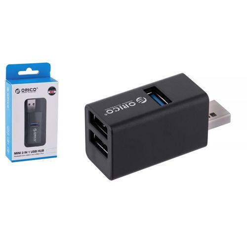 Orico Mini Hub Usb-a 3x Usb-a (2x2.0 1x3.1) Mini-u32l-bk-bp