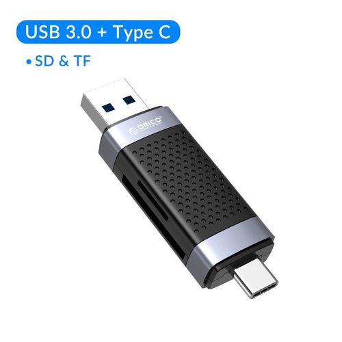 ORICO SD lecteur carte carte memoire micro sd lecteur de cartes Flash USB 3.0,2 emplacements pour carte Micro SD TF,adaptateur pour ordinateur portable,Macbook Linux - Type USB 3.0 and Type C #B