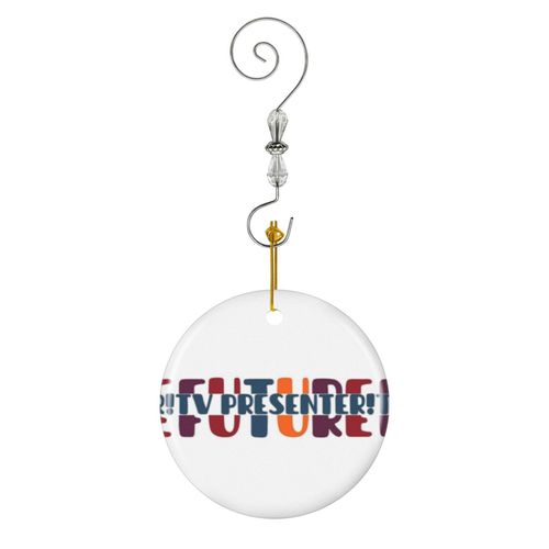 Ornements De Nol Futur Prsentateur Tl ! En Cramique Avec Crochet Et Cristal Dcorations Souvenirs Pendentif Dcoratif Pour Voiture