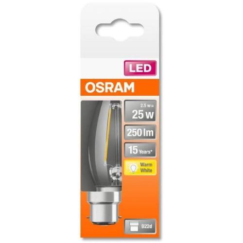 Osram Ampoule Led Flamme Clair Filament 2.5w=25 B22 Chaud