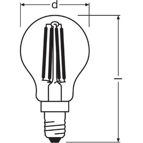 Osram Ampoule Led Sphrique Clair Filament 4w=40 E14 Chaud