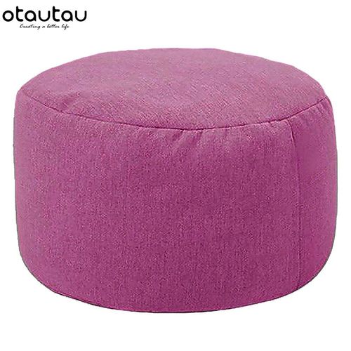 Otautau-Tabouret Rond En Lin Avec Remplissage,Pouf,Repose-Pieds,Hypothcaire Ami,Futon Puff,D30 Cm X H20 Cm,Jd001 - Type Purple #A