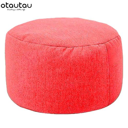 Otautau-Tabouret Rond En Lin Avec Remplissage,Pouf,Repose-Pieds,Hypothcaire Ami,Futon Puff,D30 Cm X H20 Cm,Jd001 - Type Red #B