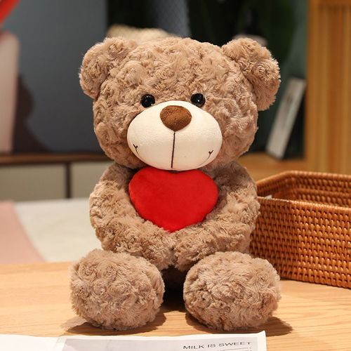 Ours en peluche en forme de c?ur pour enfants, idal comme cadeau Ours clin marron clair - 45 cm (0,35 kg)