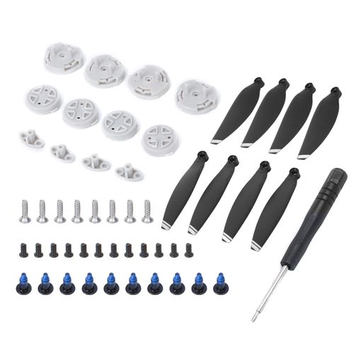 Outil De Montage D'helice Pour Drone Dji Mavic Mini Rc, Support D'helice A Degagement Rapide + 8 Pales, Bord Blanc