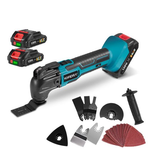 Outil Multifonction Oscillant , 6 Vitesses Rglables, Avec 22 Accessoires, Angle D'oscillation De 4Avec Deux Batteries 128vf