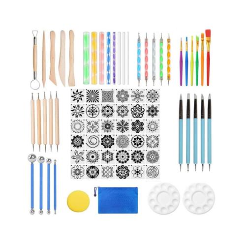 Outils De Pointage De Mandala Pi Ces Kits De Pochoir De Peinture De