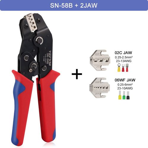 Outils De Sertissage Pince  Sn-58b Mchoire Interchangeable Pour Xh2.54/Dupont 2.54/2.8/4.8/6.3/Non Isol/Virole Politiquement Als Cliquet - Type Sn-58b 2jaw