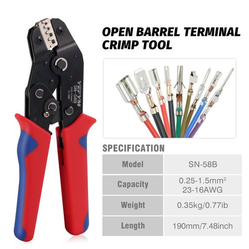 Outils De Sertissage Pince  Sn-58b Mchoire Interchangeable Pour Xh2.54/Dupont 2.54/2.8/4.8/6.3/Non Isol/Virole Politiquement Als Cliquet - Type Sn-58b