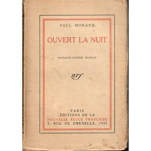 Ouvert La Nuit   de Paul Morand 