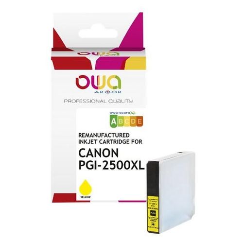 Owa - 20 Ml - Jaune - Compatible - Remanufactur - Cartouche D'encre (Alternative Pour : Canon Pgi-2500xl Y) - Pour Canon Maxify Ib4050, Ib4150, Mb5050, Mb5150, Mb5155, Mb5350, Mb5450, Mb5455