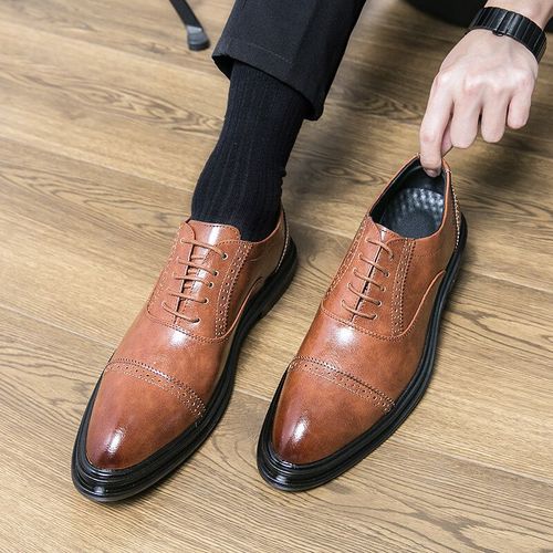 Oxfords Golden Sapling Pour Hommes,Chaussures Provoqu En Cuir Pour Hommes,Appartements De Bureau,Chaussures D'affaires Dcontractes,Chaussures Formelles,Brogue Masculin,Mocassins lgants,Mode - 38