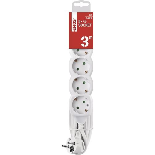 P0523 R Rallonge Multiprise Avec Cble De 3 M Blanc 1,5 Mm X 45  5 Prises Schuko Multiprise Avec Scurit Enfant Ip20 3680 W 250 V