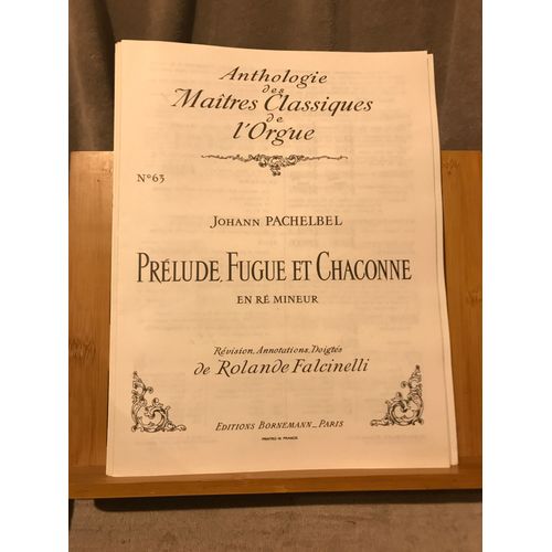 Pachelbel Prlude Fugue Chaconne Partition Orgue Anthologie Bornemann Falcinelli
