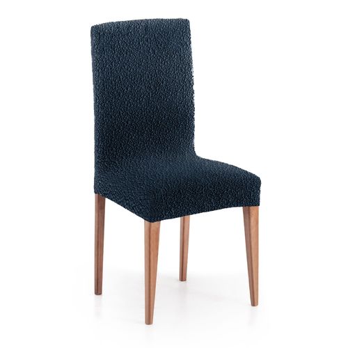 Pack 2 Housses De Chaise Avec Dossier Extensible Bleu 40 - 50 Cm