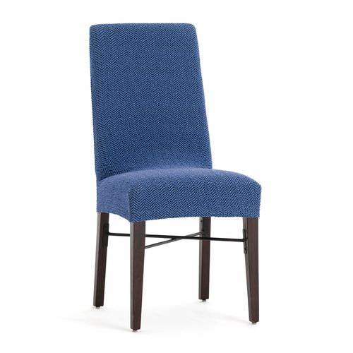 Pack 2 Housses De Chaise Avec Dossier Extensible Bleu 40 * 50 Cm