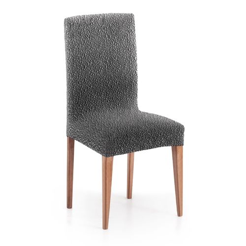Pack 2 Housses De Chaise Avec Dossier Extensible Gris Fonc 40 - 50 Cm