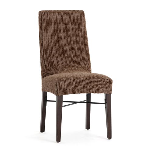 Pack 2 Housses De Chaise Avec Dossier Extensible Marron 40 * 50 Cm