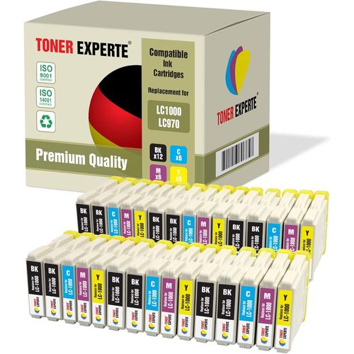 Pack 30 Xl Compatibles Lc1000 Lc970 Cartouches D'encre Pour Brother Dcp-130c 135c 150c 260c 330c 350c 357c 540cn 560cn 750cw 770cw Fax-1360 1460 2840c Mfc-235c 240c 440cn 465cn 5460cn